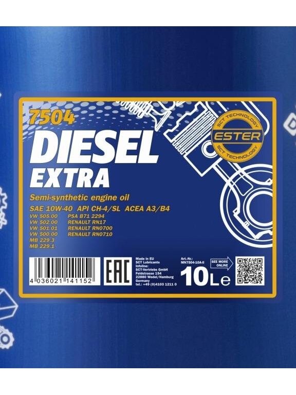 VARIKLIŲ TEPALAS „MANNOL DIESEL EXTRA 10W40“ 1