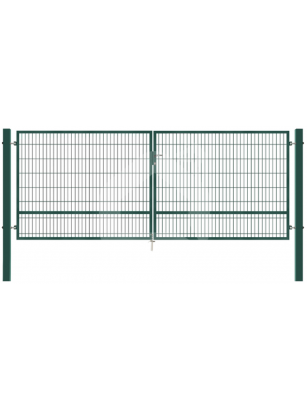 Vartai, 5 mm segmento užpildu, dviveriai, 4000x1500 mm, žali Vartai, 5 mm segmento užpildu, dviveriai, 4000x1500 mm, žali