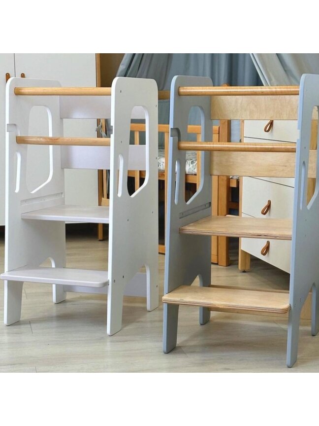 Vaikiška Kėdutė Ingvart Step, 85x38x45cm Pilka/Natūrali Spalva 2