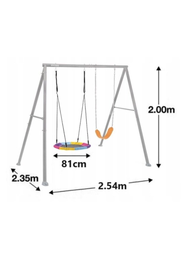Vaikų žaidimų aikštelė su sūpynėmis gandro lizdas (2 in 1) Ø 81 cm, Intex 44126 Vaikų žaidimų aikštelė su sūpynėmis gandro lizdas (2 in 1) Ø 81 cm, Intex 44126