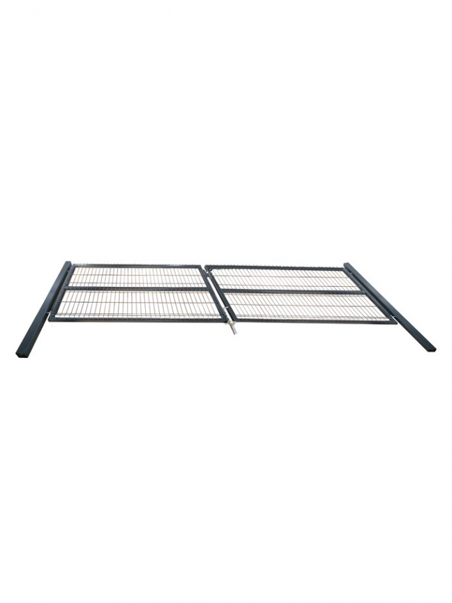 Vartai segmentiniu užpildu, 400 cm x 123 cm, pilka 2 Vartai segmentiniu užpildu, 400 cm x 123 cm, pilka 2