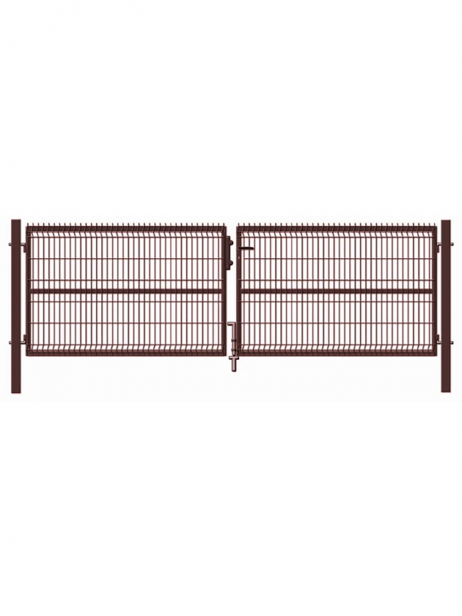 Vartai segmentiniu užpildu, 400 cm x 123 cm, ruda