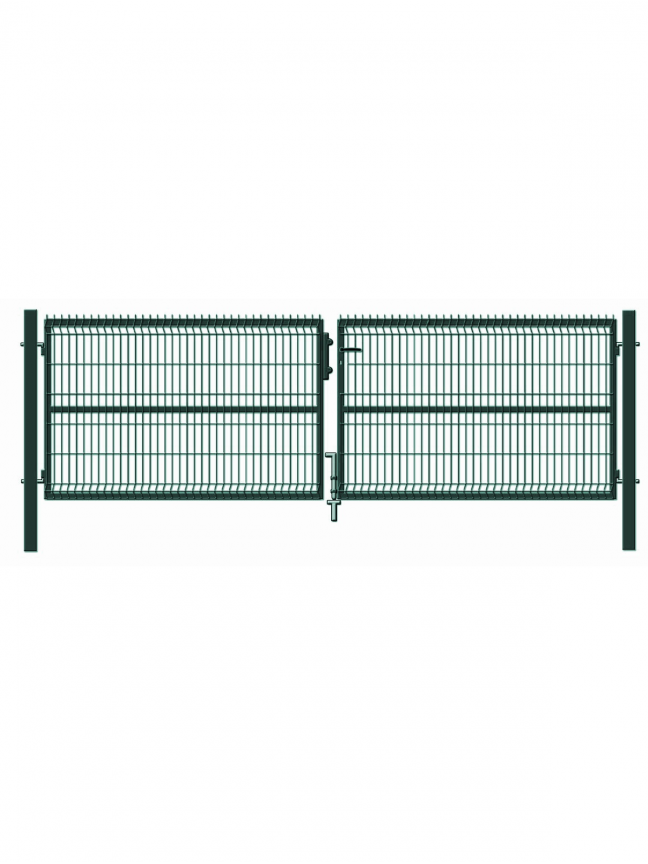 Vartai segmentiniu užpildu, 400 cm x 123 cm, žalia