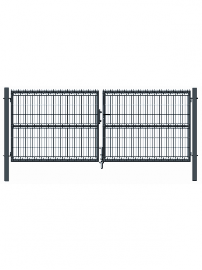 Vartai segmentiniu užpildu, 400 cm x 153 cm, pilka Vartai segmentiniu užpildu, 400 cm x 153 cm, pilka