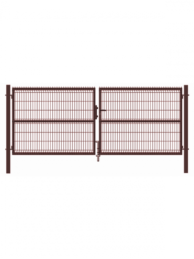 Vartai segmentiniu užpildu, 400 cm x 153 cm, ruda Vartai segmentiniu užpildu, 400 cm x 153 cm, ruda