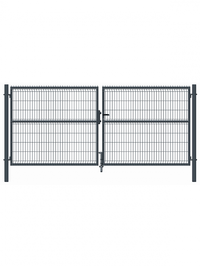 Vartai segmentiniu užpildu, 400 cm x 173 cm, pilka Vartai segmentiniu užpildu, 400 cm x 173 cm, pilka