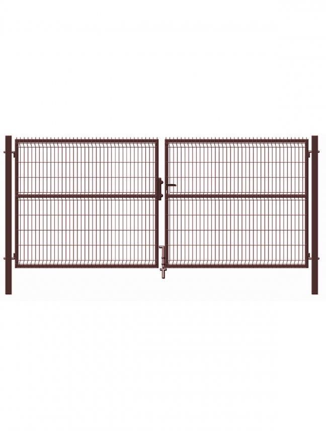 Vartai segmentiniu užpildu, 400 cm x 173 cm, ruda