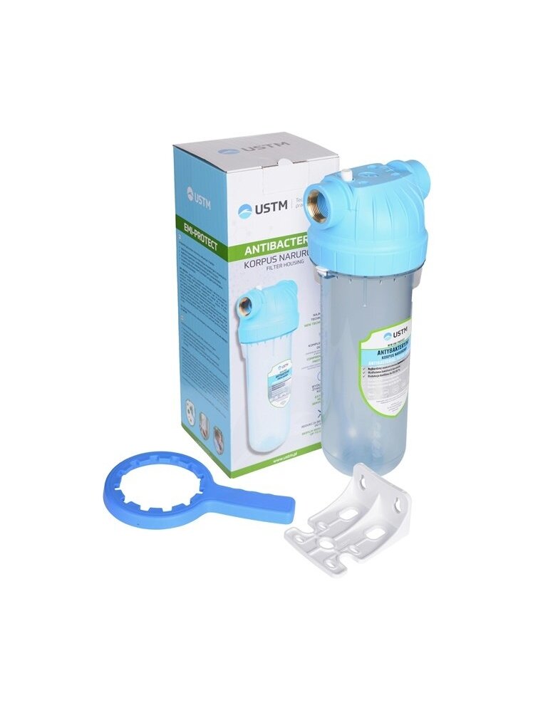 Vandens filtro korpusas USTM EMI antibakterinis, 10 3/4" Vandens filtro korpusas USTM EMI antibakterinis, 10 3/4"