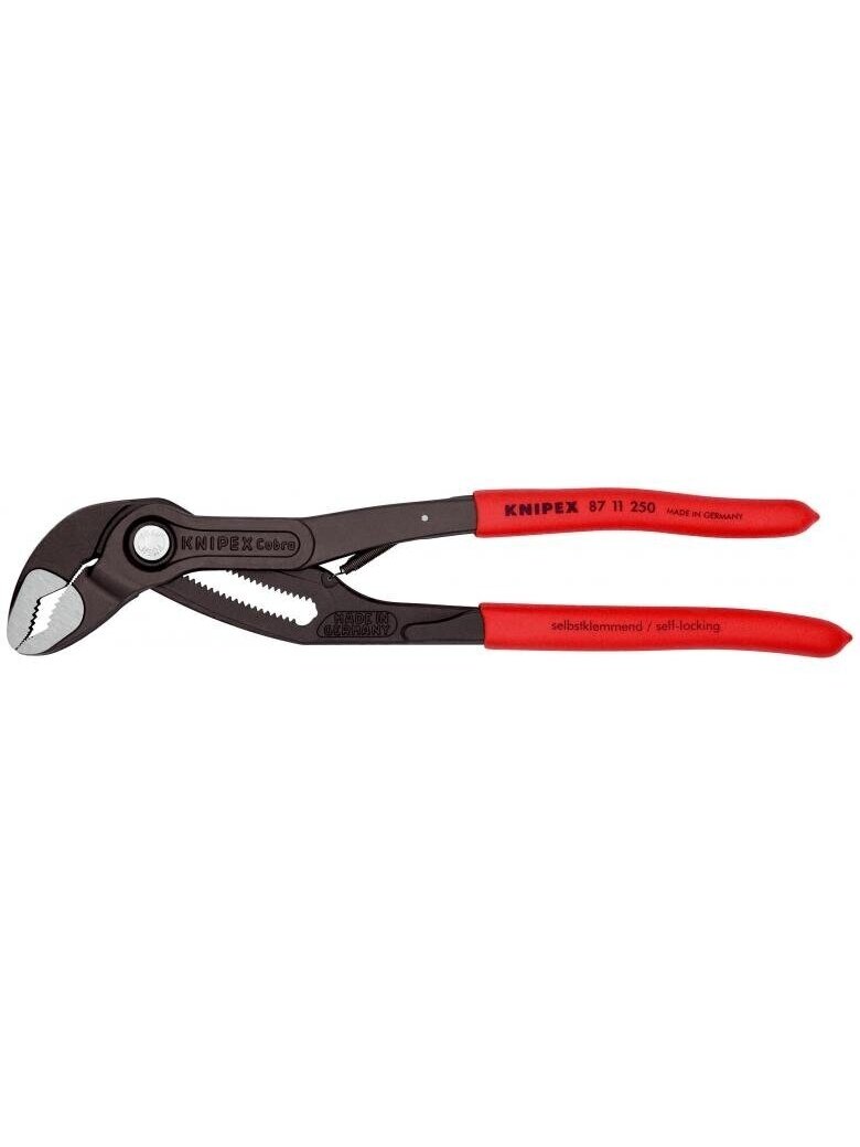 ⬡ Vandens siurblio replės KNIPEX Cobra su fiksavimu ir spyruokle 250 mm (8711250, KNIPEX)
