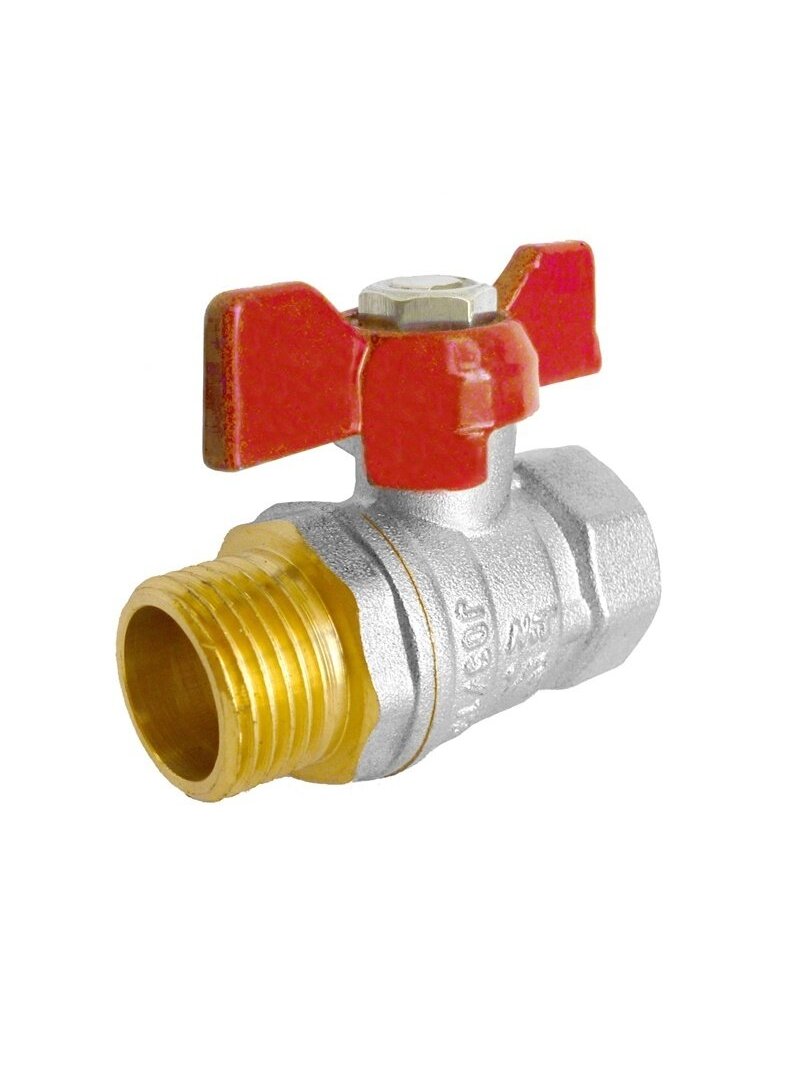 Vandens ventilis, 1" išor. ir vidin. sriegis, trumpa rankena Vandens ventilis, 1" išor. ir vidin. sriegis, trumpa rankena