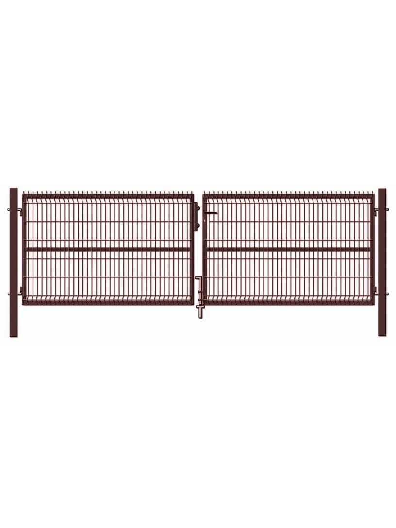 Vartai segmentiniu užpildu, 400 cm x 123 cm, ruda