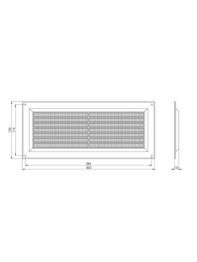 Ventiliacijos grotelės EUROPLAST VR1330B, 130 x 300 mm