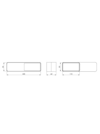 Ventiliacijos mova EUROPLAST, 220 x 55 mm – 110 x 55 mm