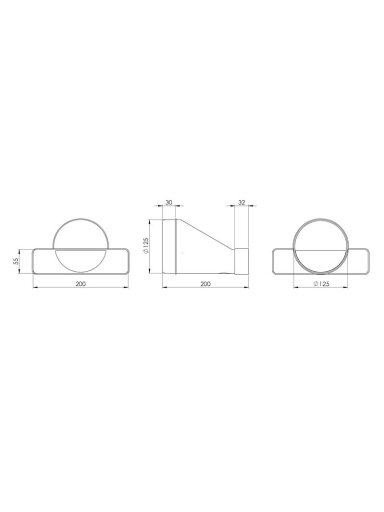 Ventiliacijos tarpmovė EUROPLAST, 220 x 55 mm, D125