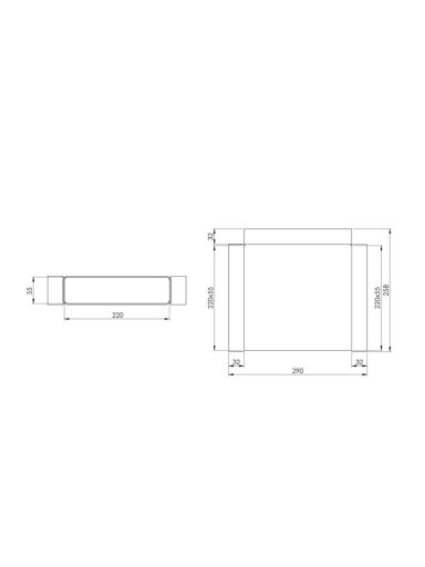 Ventiliacijos trišakis EUROPLAST KT25, 220 x 55 mm