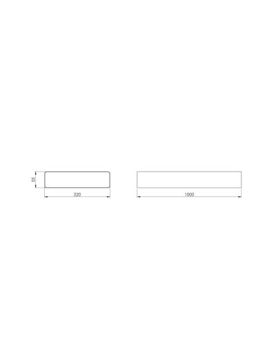 Ventiliacinis kanalas EUROPLAST, 220 x 55 x 1000 mm