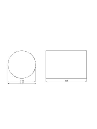Ventiliacinis kanalas EUROPLAST D100, 1.5m