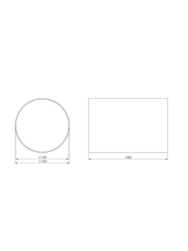 Ventiliacinis kanalas EUROPLAST D100, 1m