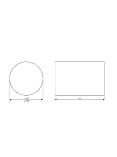 Ventiliacinis kanalas EUROPLAST D125, 0.5m