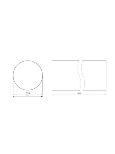 Ventiliacinis kanalas EUROPLAST D150, 0.5m