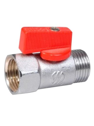 Ventilis 2207R, 1/2" vidin./išor. sriegis raudona rankena