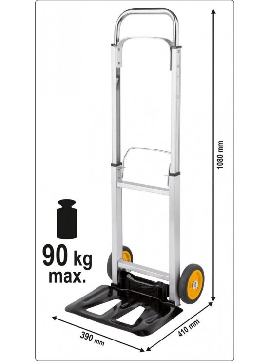 Vežimėlis prekių transportavimui sulankstomas 355x240mm 90kg Vorel 3 Vežimėlis prekių transportavimui sulankstomas 355x240mm 90kg Vorel 3