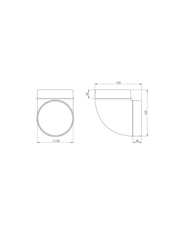 Ventiliacijos alkūnė EUROPLAST AL125-90, D125 90° 1 Ventiliacijos alkūnė EUROPLAST AL125-90, D125 90° 1