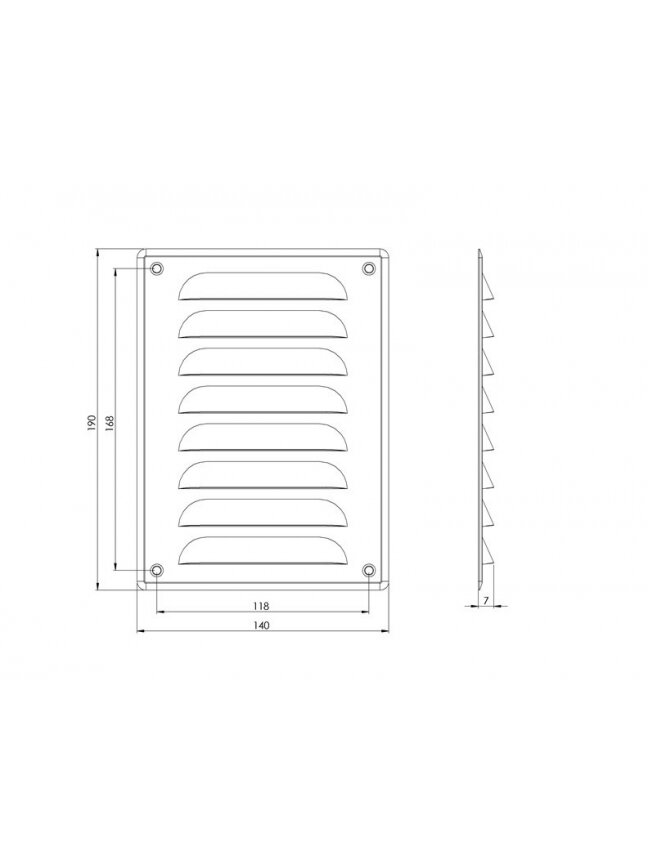 Ventiliacijos grotelės EUROPLAST MR1419ZN, 140 x 190 mm 1