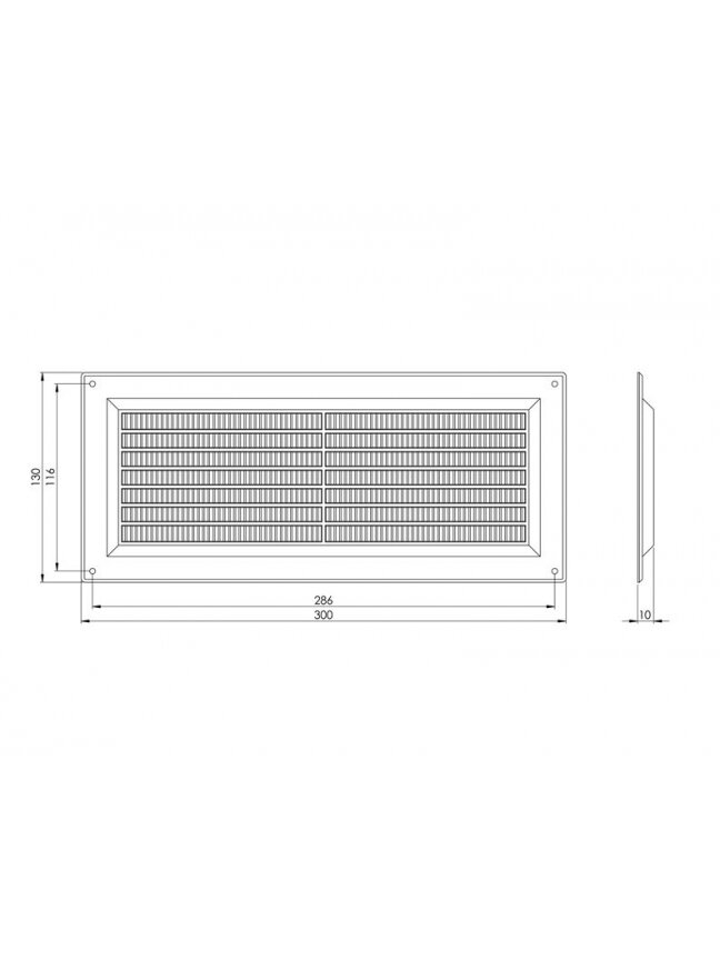 Ventiliacijos grotelės EUROPLAST VR1330P, 130 x 300 mm 1