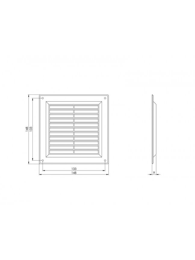 Ventiliacijos grotelės EUROPLAST VR1515B, 150 x 150 mm 1 Ventiliacijos grotelės EUROPLAST VR1515B, 150 x 150 mm 1