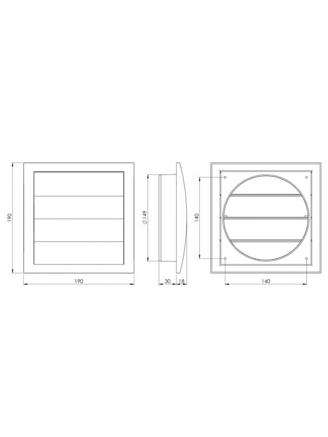 Ventiliacijos grotelės su žaliuzėmis EUROPLAST ND15Z, D150 1 Ventiliacijos grotelės su žaliuzėmis EUROPLAST ND15Z, D150 1
