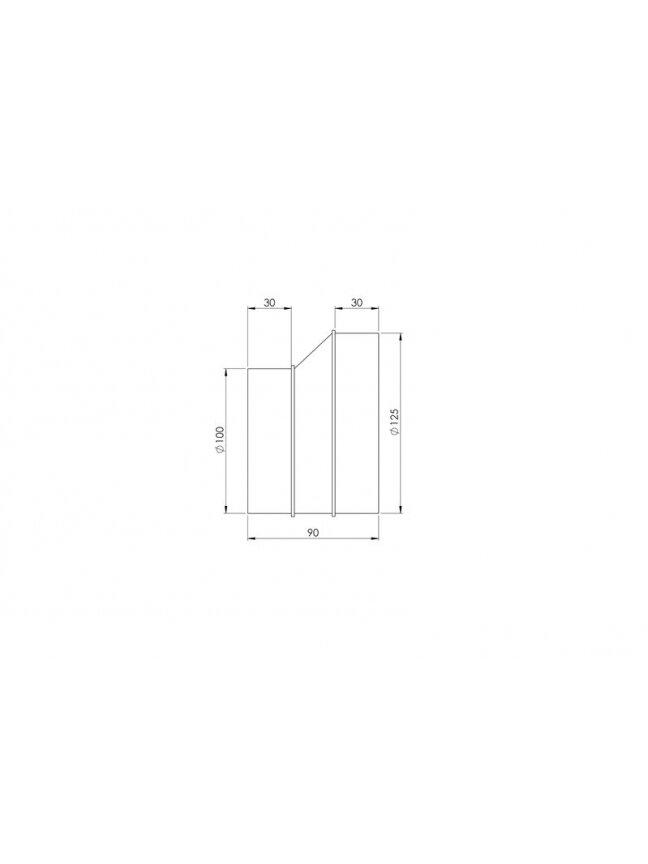Ventiliacijos tarpmovė EUROPLAST, D125–100 mm 1