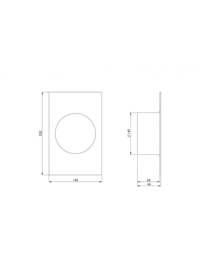 Ventiliacijos tarpmovė EUROPLAST VA150, 160 x 250 mm, D150 1