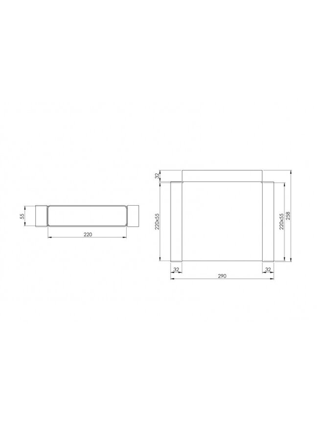 Ventiliacijos trišakis EUROPLAST KT25, 220 x 55 mm 1
