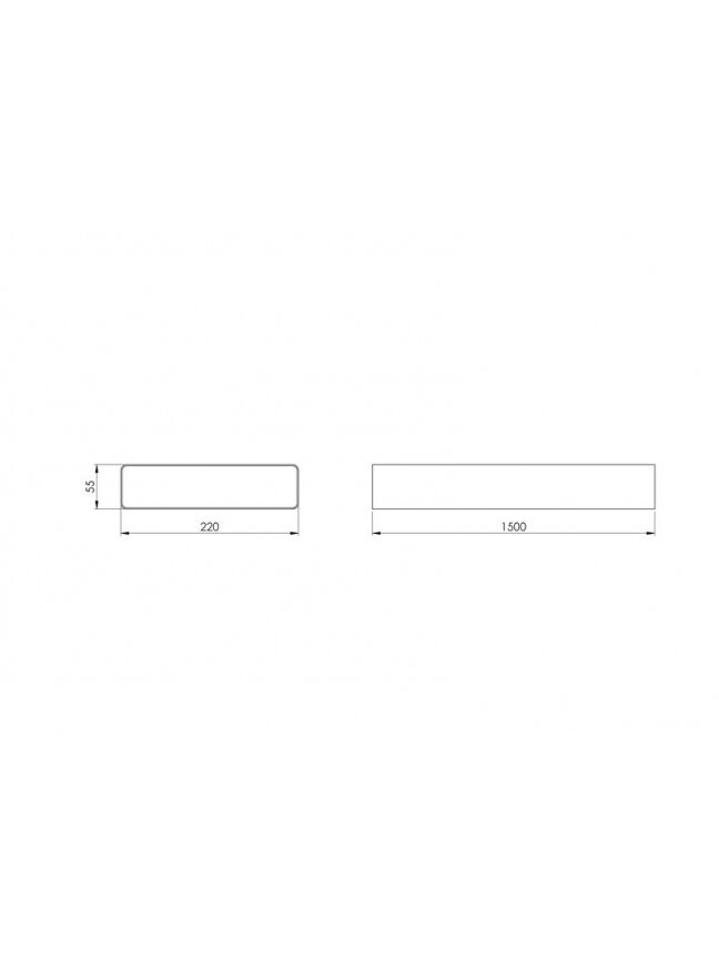 Ventiliacinis kanalas EUROPLAST, 220 x 55 x 1500 mm 1 Ventiliacinis kanalas EUROPLAST, 220 x 55 x 1500 mm 1