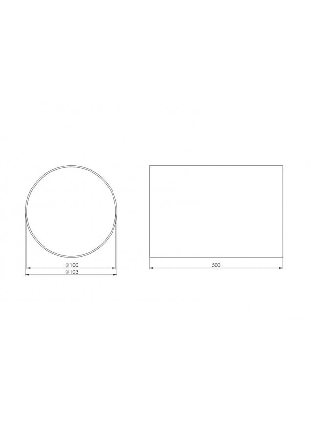 Ventiliacinis kanalas EUROPLAST D100, 0.5m 1 Ventiliacinis kanalas EUROPLAST D100, 0.5m 1