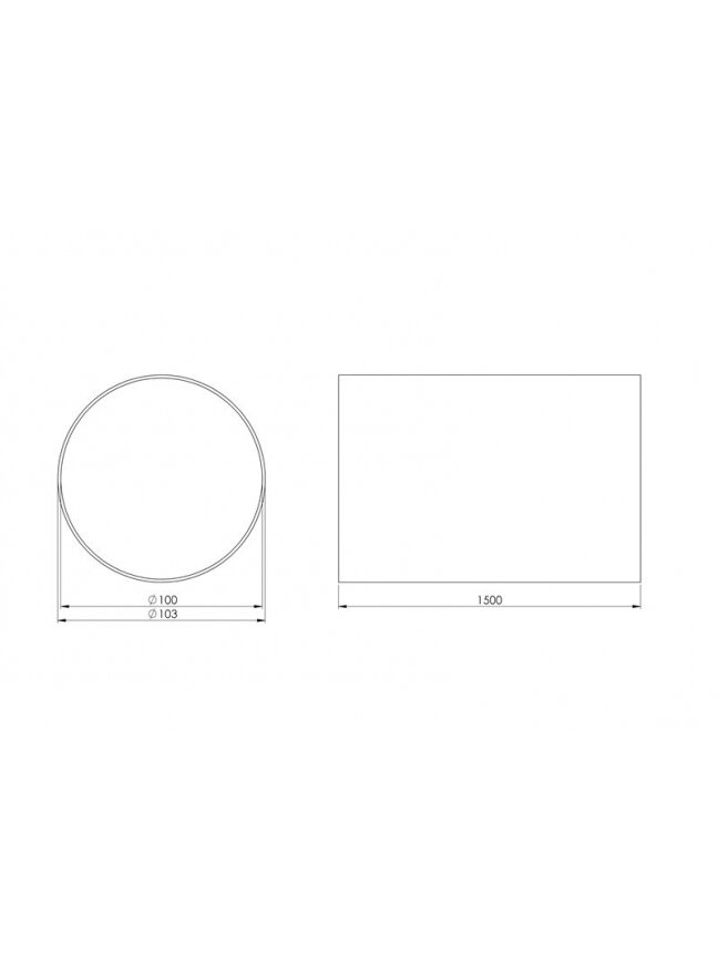 Ventiliacinis kanalas EUROPLAST D100, 1.5m 1 Ventiliacinis kanalas EUROPLAST D100, 1.5m 1