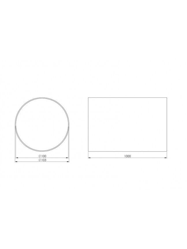 Ventiliacinis kanalas EUROPLAST D100, 1m 1 Ventiliacinis kanalas EUROPLAST D100, 1m 1