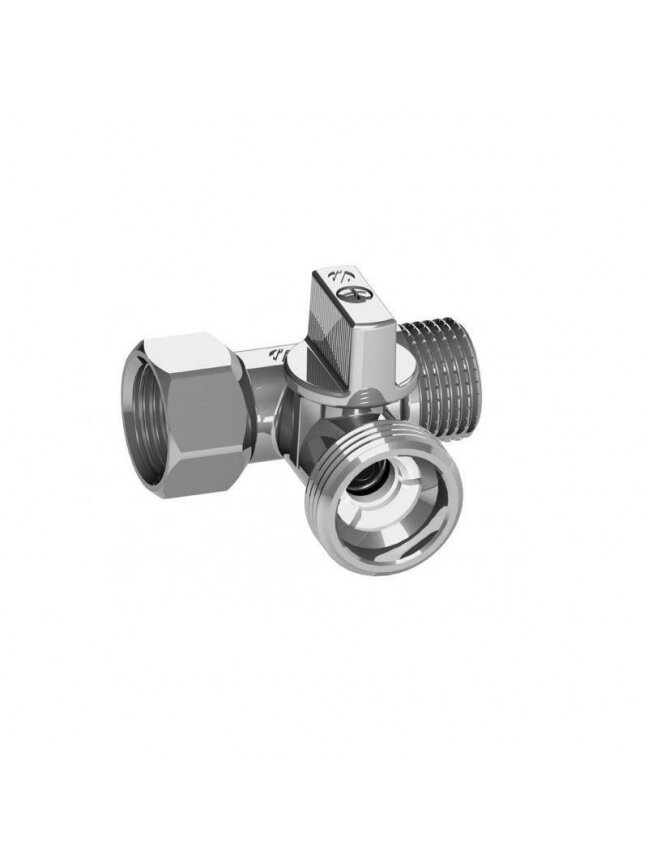 Ventilis 0233510 trišakis, 1/2"x3/4"x1/2", vid/išor. srieg. 1