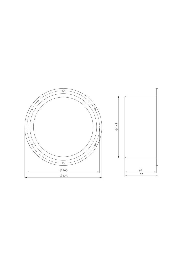 Ventiliacinis adapteris EUROPLAST VF150, D150 1 Ventiliacinis adapteris EUROPLAST VF150, D150 1