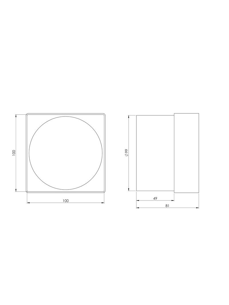 Ventiliacijos tarpmovė EUROPLAST VA91, 100 x 100 mm, D100 1