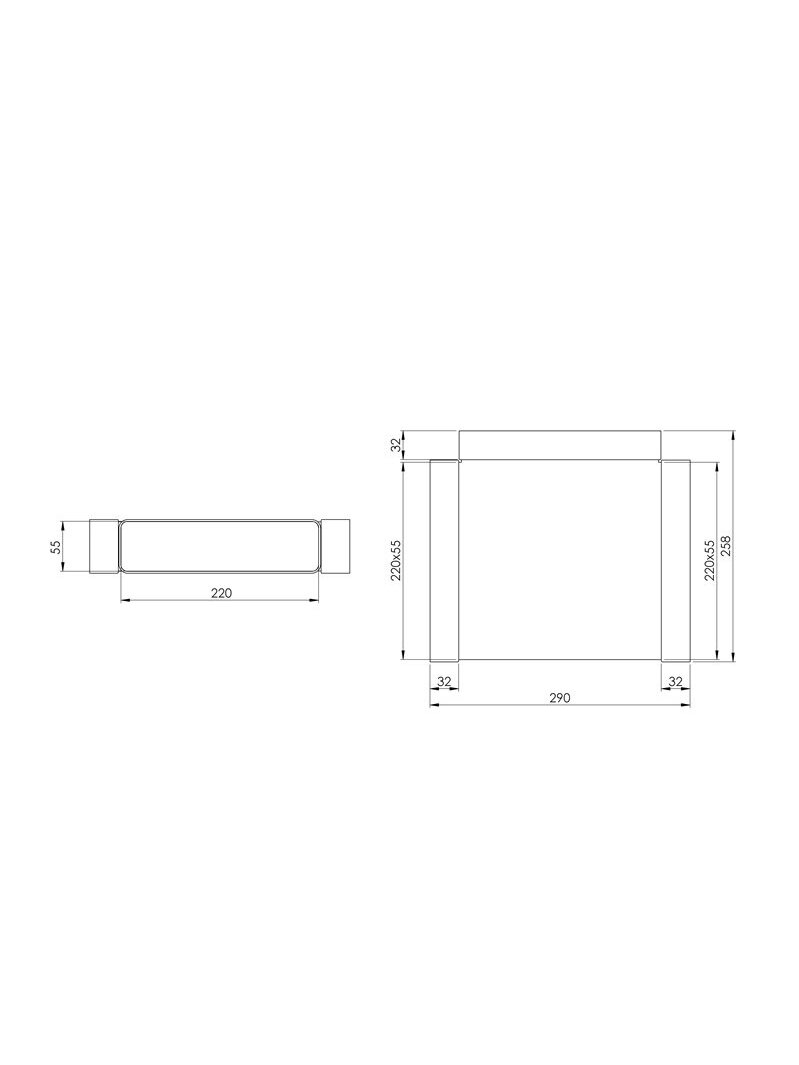 Ventiliacijos trišakis EUROPLAST KT25, 220 x 55 mm 1 Ventiliacijos trišakis EUROPLAST KT25, 220 x 55 mm 1