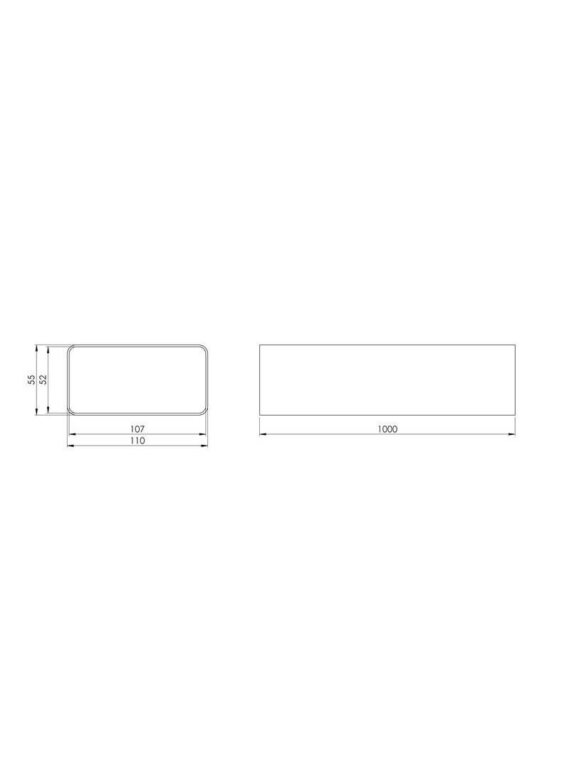 Ventiliacinis kanalas EUROPLAST, 110 x 55 x 1000 mm 1 Ventiliacinis kanalas EUROPLAST, 110 x 55 x 1000 mm 1