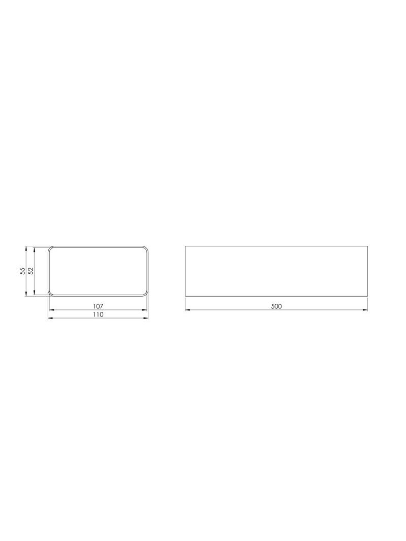 Ventiliacinis kanalas EUROPLAST, 110 x 55 x 500 mm 1