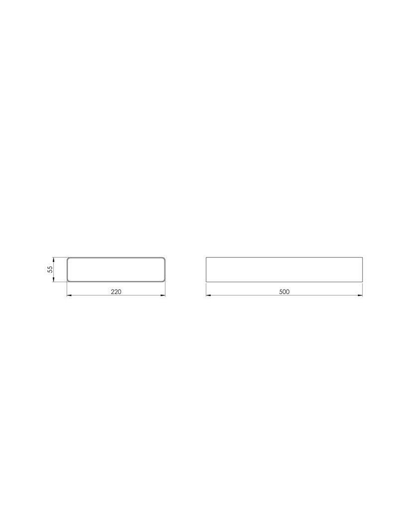 Ventiliacinis kanalas EUROPLAST, 220 x 55 x 500 mm 1 Ventiliacinis kanalas EUROPLAST, 220 x 55 x 500 mm 1
