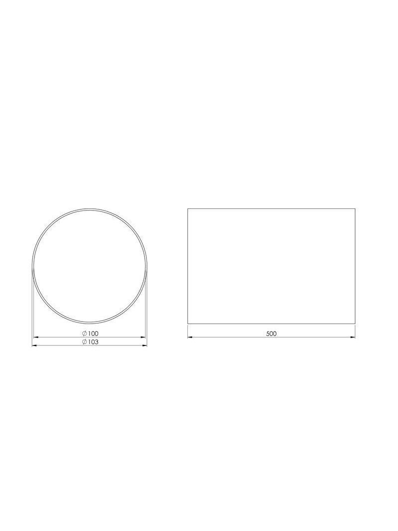 Ventiliacinis kanalas EUROPLAST D100, 0.5m 1 Ventiliacinis kanalas EUROPLAST D100, 0.5m 1