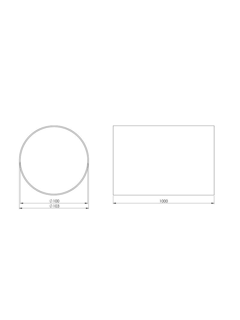 Ventiliacinis kanalas EUROPLAST D100, 1m 1 Ventiliacinis kanalas EUROPLAST D100, 1m 1