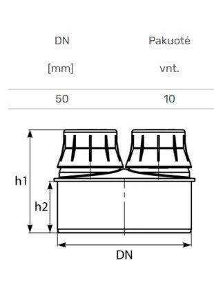 Vidaus kanalizacijos alsuoklis HTplus, Ø 50 mm 1 Vidaus kanalizacijos alsuoklis HTplus, Ø 50 mm 1