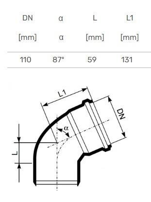 Vidaus kanalizacijos alkūnė Ultra dB, Ø 110 mm, 87° 2 Vidaus kanalizacijos alkūnė Ultra dB, Ø 110 mm, 87° 2