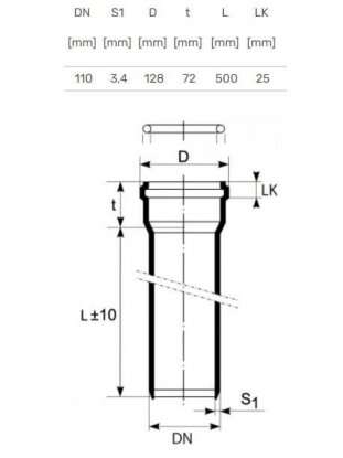 Vidaus kanalizacijos vamzdis Ultra dB, Ø 110 mm, 0,5 m 2 Vidaus kanalizacijos vamzdis Ultra dB, Ø 110 mm, 0,5 m 2